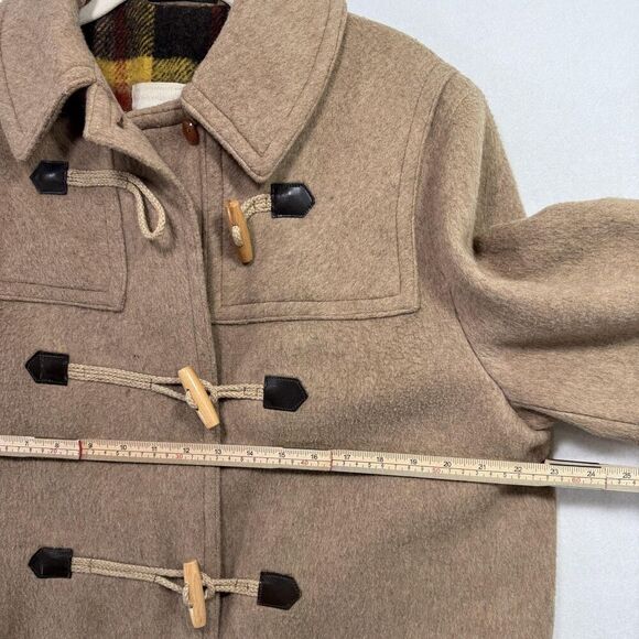 Vintage Olympic Convoy Coat Women M Wool Linen Blend Duffle Toggles Austria 70s - Picture 8 of 12